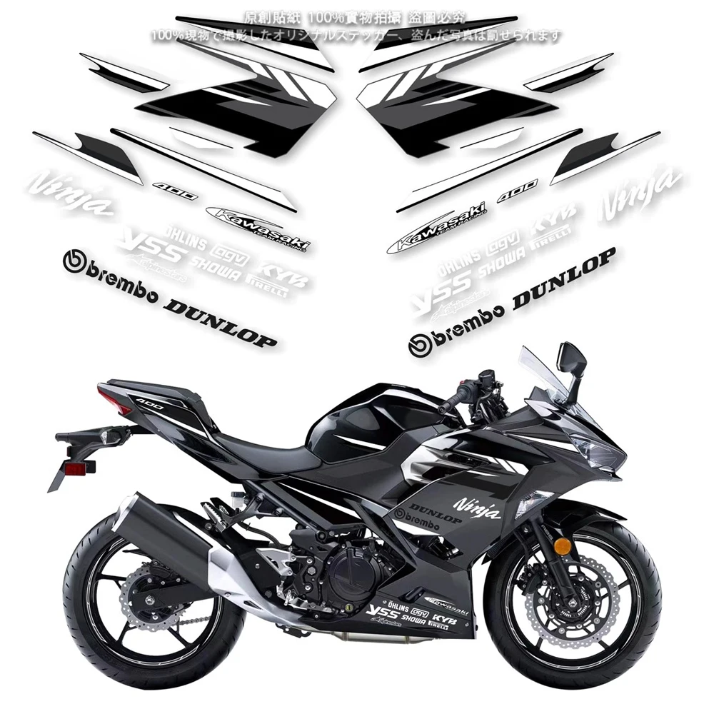 

For Kawasaki NINJA400 ninja 400 2018-2023 2018 2019 2020 2023 Ninja Motorcycle Accessories Fairing Sticker Whole Car Sticker Kit