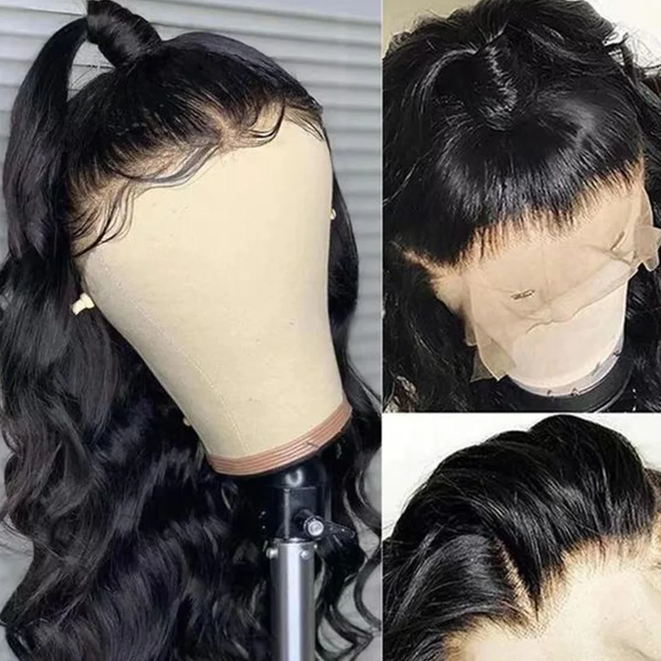 Парики женские из натуральных человеческих волос на сетке спереди 180% x 4