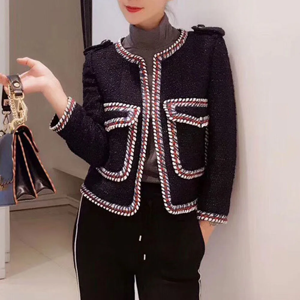 

Womens Jackets 2022 Autumn Winter New Fashion Small Fragrant Wind Woolen Blend Outerwear Female Tops Casual Ladies Short Coats