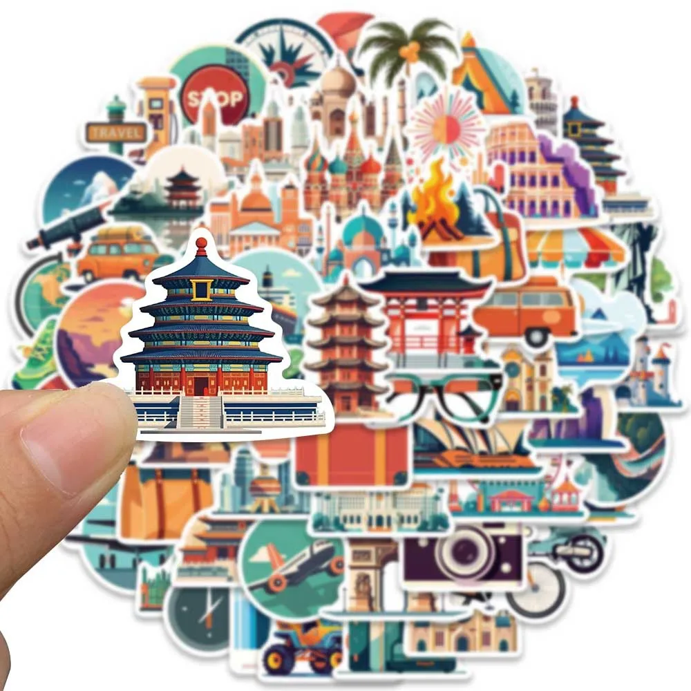 Наклейки для путешествий по всему миру 10/30/65 шт. милые наклейки сделай сам багажа