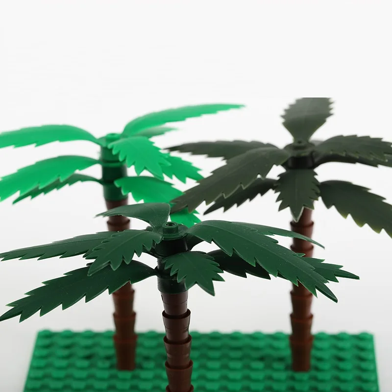 

2pcs Sand Table Plant Plastic Coconut Tree MOC Minifigurine Assembled Building Blocks Figures Accessories Children Toys Gift