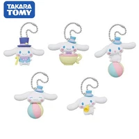 5pcsset sanrio anmie figure cinnamoroll kawaii circus keychain mini size collection action figurines collectibles doll children