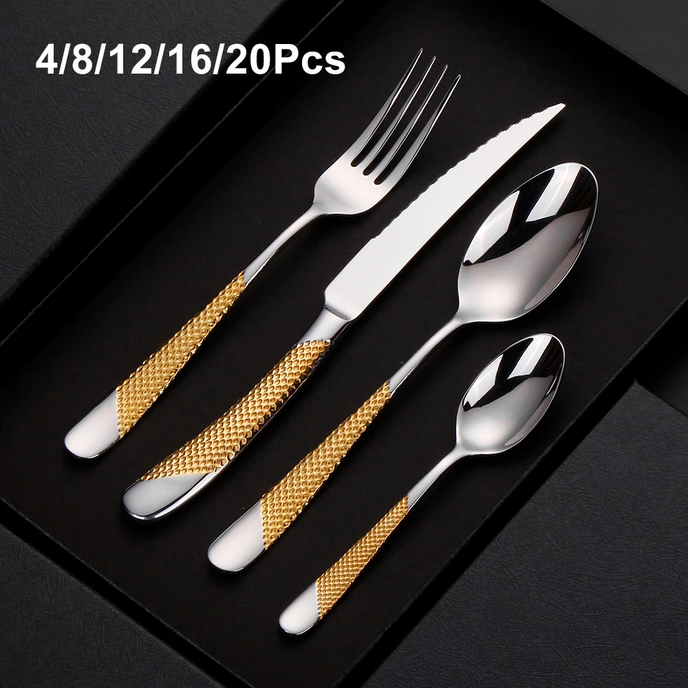 

Набор столовых приборов из нержавеющей стали, 4/8/12/16/20 шт.