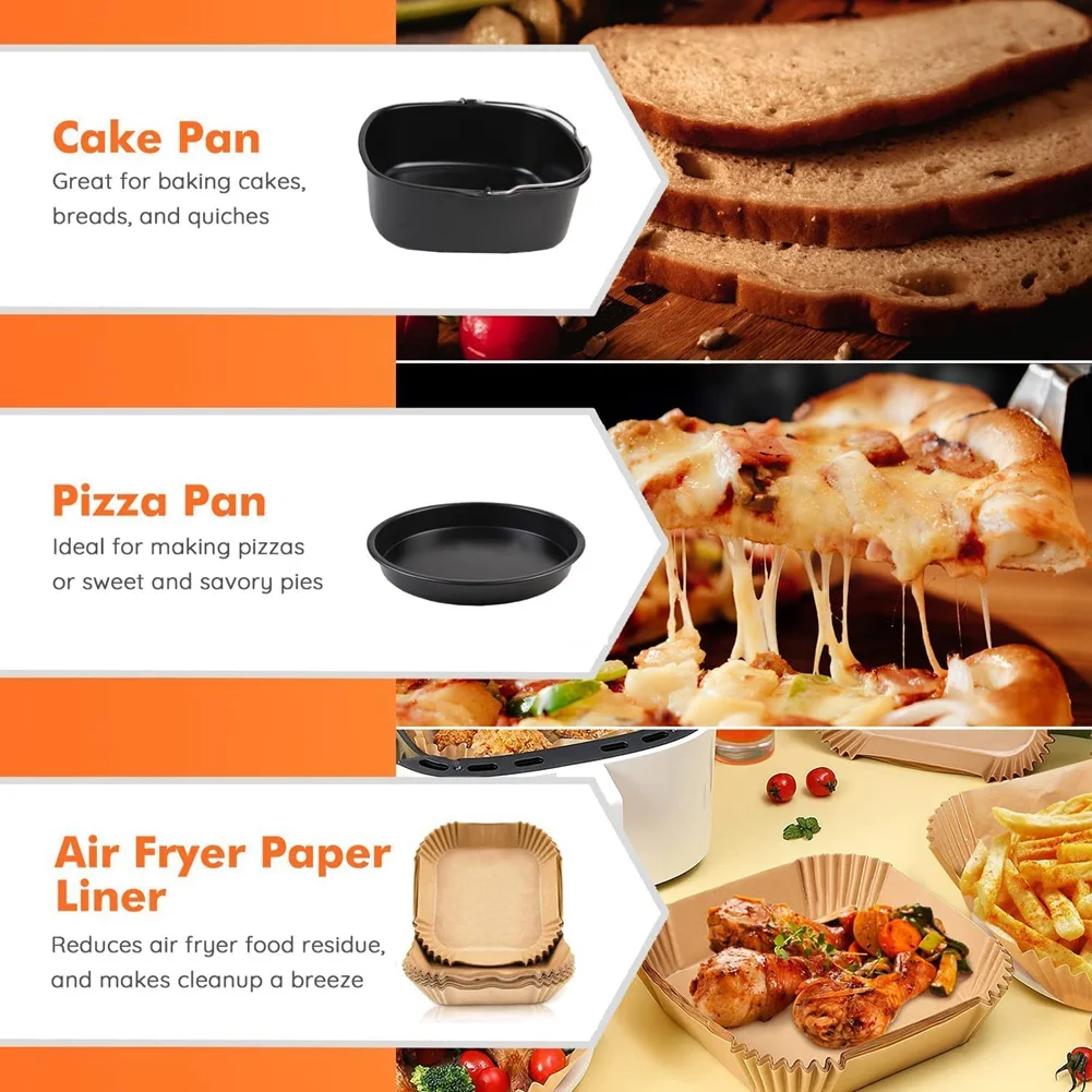 

Square Air Fryer Accessories, for Instant Vortex Plus, COSORI 6.4L, Tefal XXL 6.2L, Breville & Most 5.7L Air Fryers