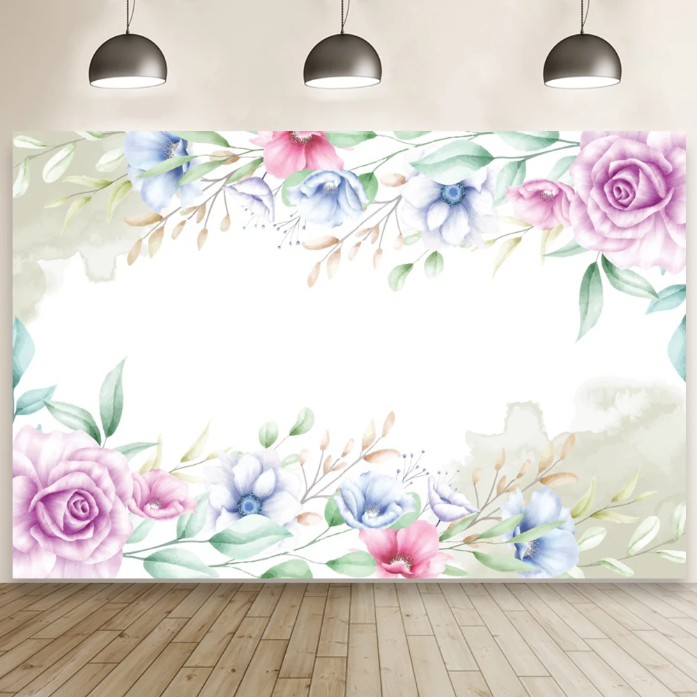 

Beautiful Flowers Background Children Happy Birthday Baby Shower Home Party Decorations Studio Photography Poster Banner