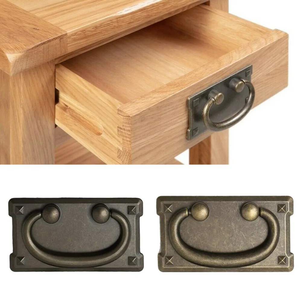 

4/8pcs Antique Square Handle Furniture Drawer Handle Knobs Circular Pull Loop Handle Cabinet Wardrobe Door Pulls Hardware