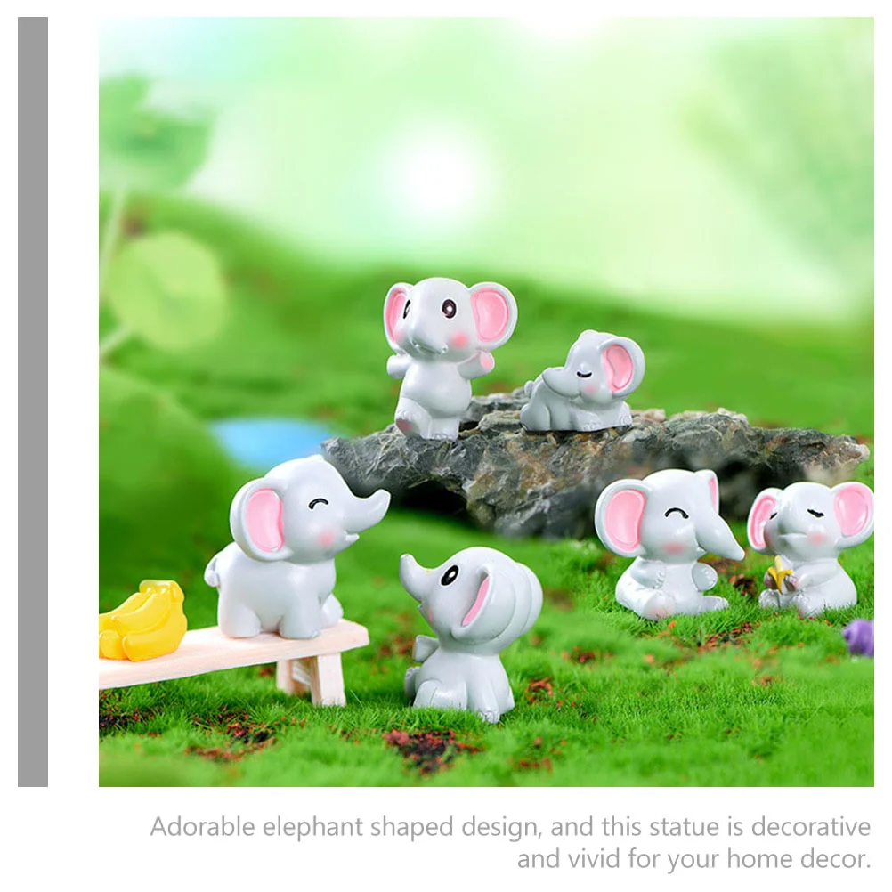 6 шт. мини-милые фигурки слонов милые персонажи игрушки миниатюрный садовый декор