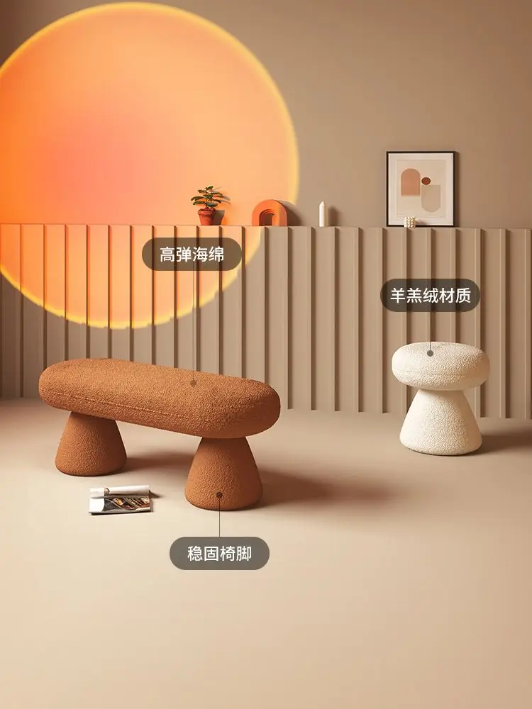 Скамейка для смены обуви датская длинная скамейка Интернет красная из овечьей