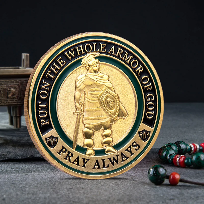 Христианский сувенир наденьте всю доспех Бога монета эфезиянов позолоченная