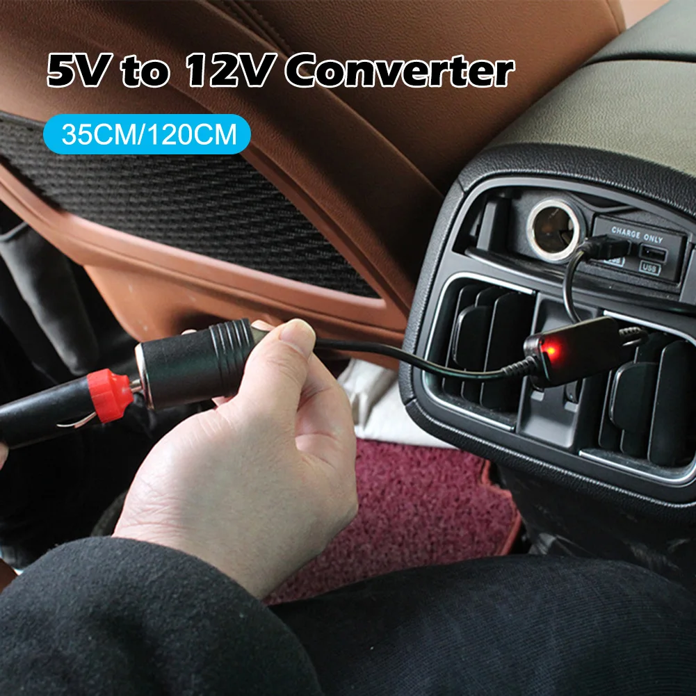 

Car 5V to 12V Power Converter Step Up USB Male to Cigarette Lighter Female Adapter Power Cable for Dash Cam Auto Accessories