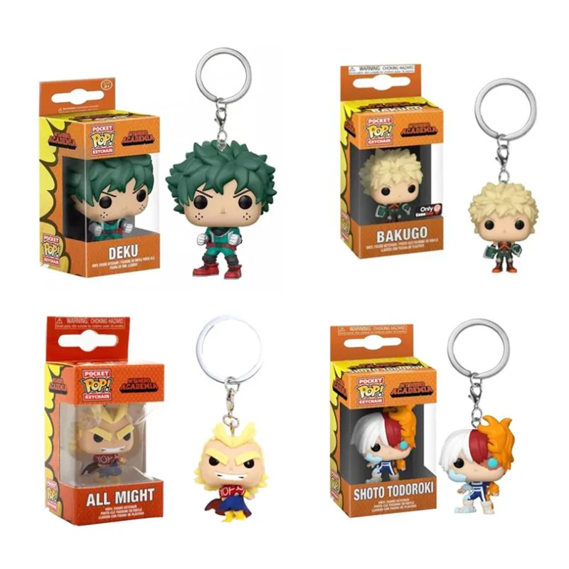 

Anime Keychain My Hero Academia Action Figure Deku Bakugo Shoto Todoroki Collection Model Toys for Children Gift Funko Keychain