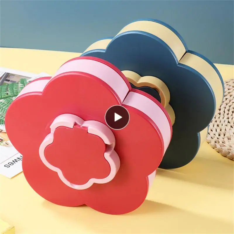 

Living Room Tea Table Snack Storage Box Rotating Nut Case Plate Creative Petal Candy Box Home Desktop Organizer Storage Boxes