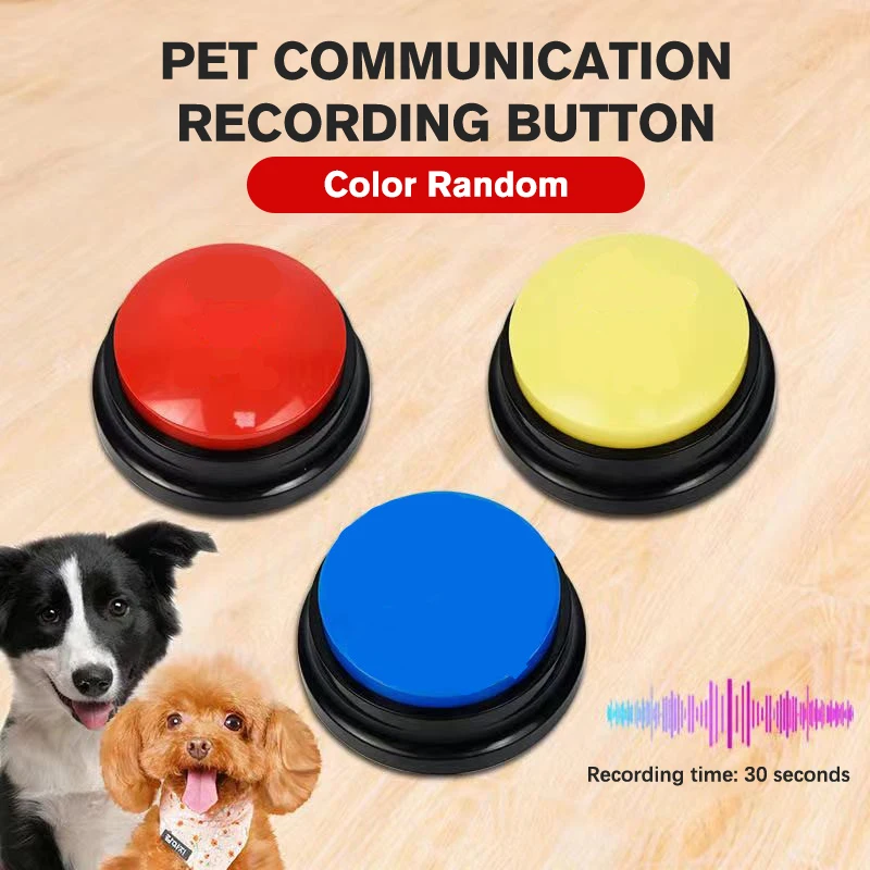 Recordable Talking Button Interactive Toys Easy Carry Noise Makers Pet Supplies Sound Button Interactive Dog Talking Button