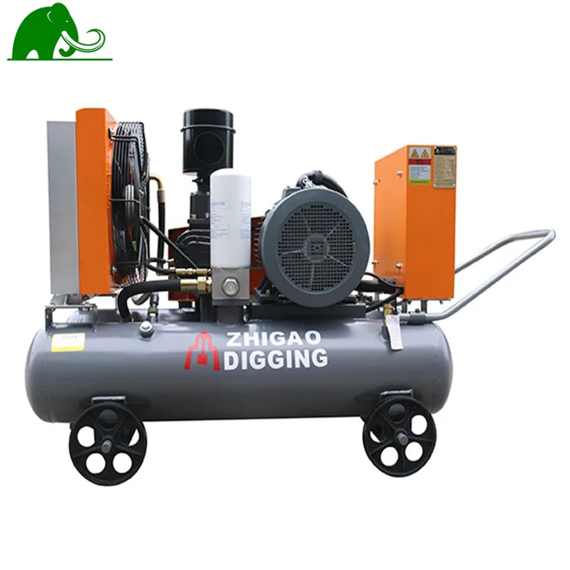 

0.7Mpa 7Bar 220V Mini Electric Motor Driven Portable Mobile AC Power Screw Air Compressor for Drilling