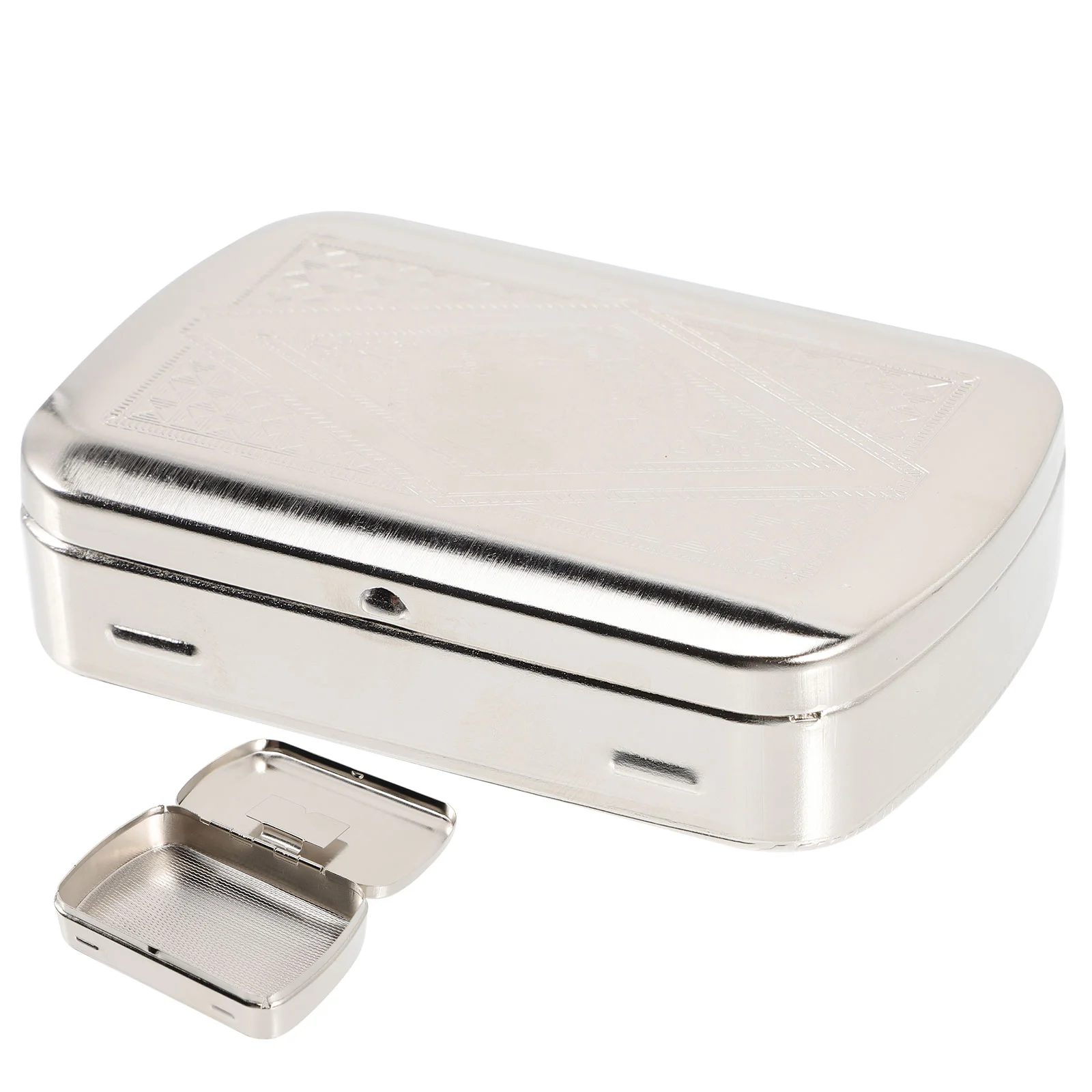 

Men Organizer Tray Vintage Case Pocket Tools Rolling Machine Stainless Steel Container Retro Metal Case Humidor