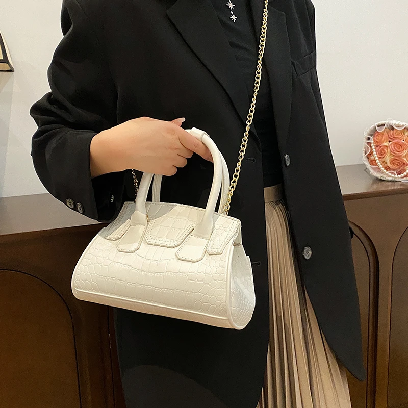 Luxury Brands Stone Pattern Shell Bag Women's Handbags Designer Chains Shoulder Crossbody Bags For Women 2023 Small Clutch Purse