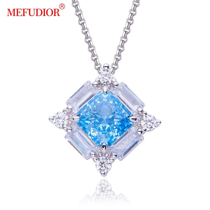 

Women Necklace Square High Carbon Drill S925 Silver Plated Platinum Necklace For Women 3.5CT All For 1 Real And Free Shipping