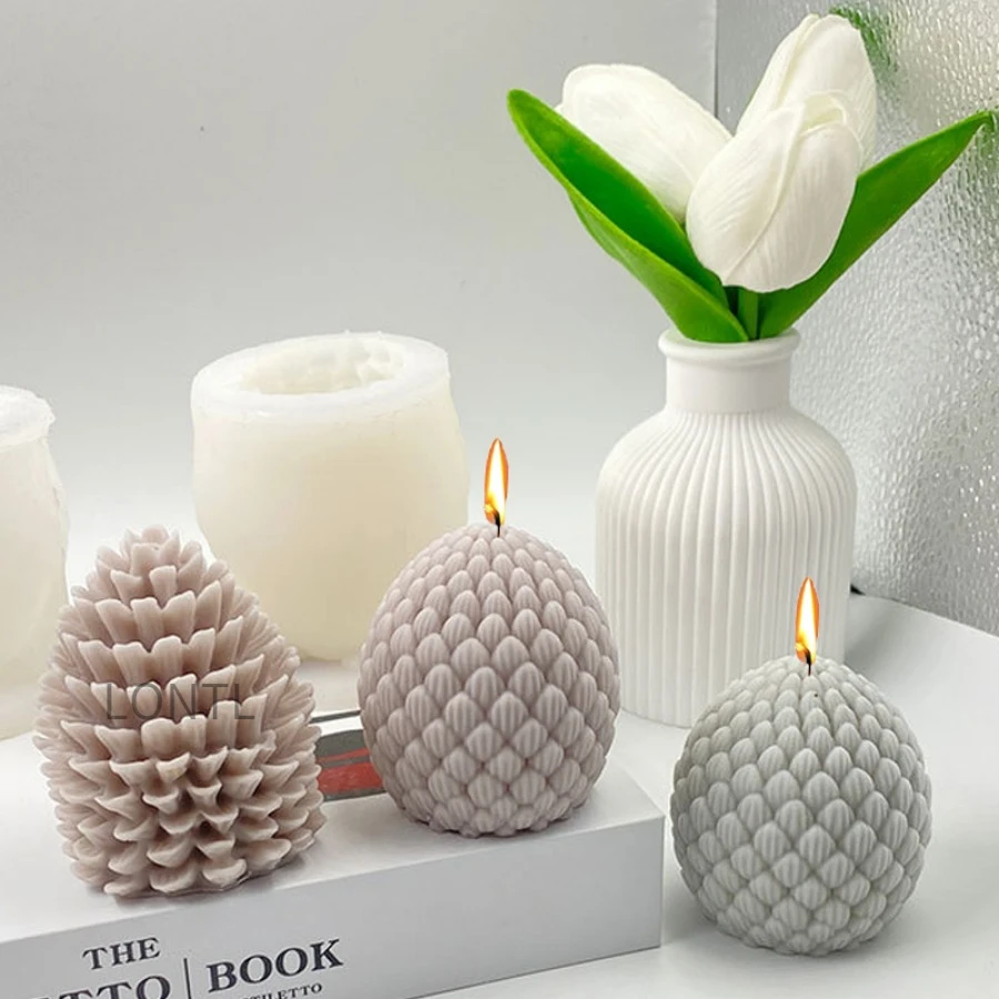 Силиконовая 3D Рождественская Сосновая Шишка Для Плавки Гипсового Мыла