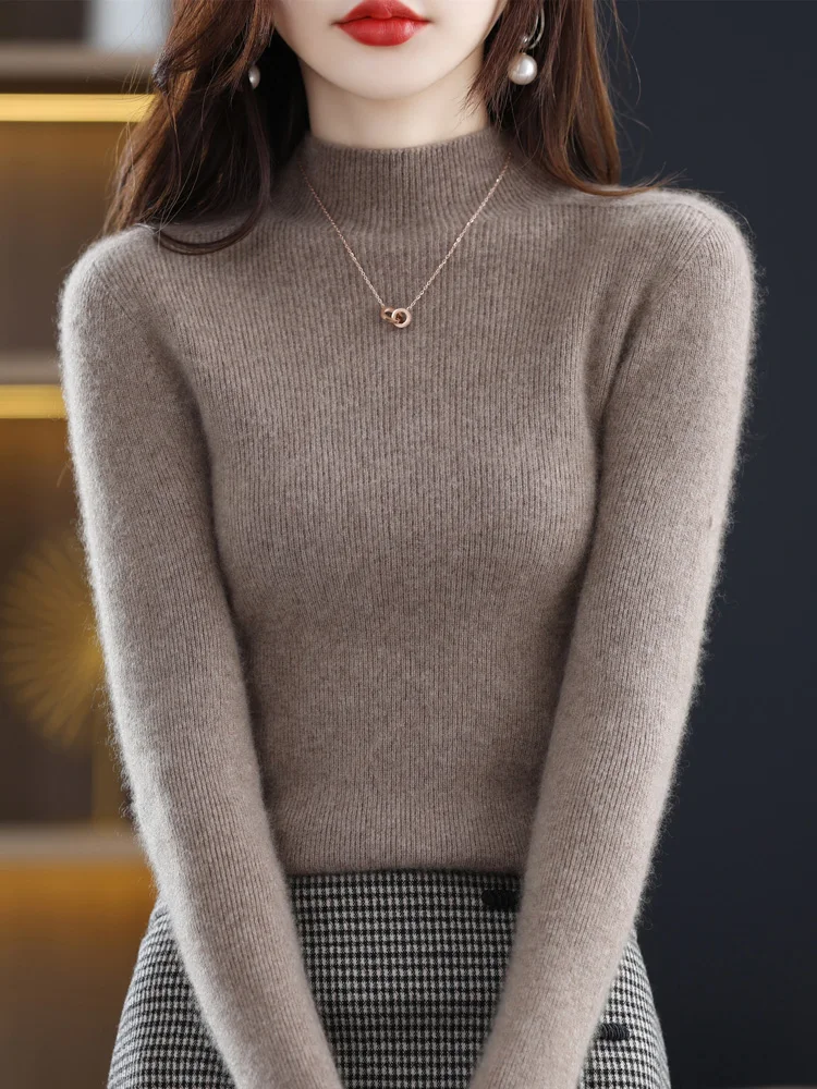 Первая линия готовый к ношению 100% австралийская шерсть полувысокий воротник