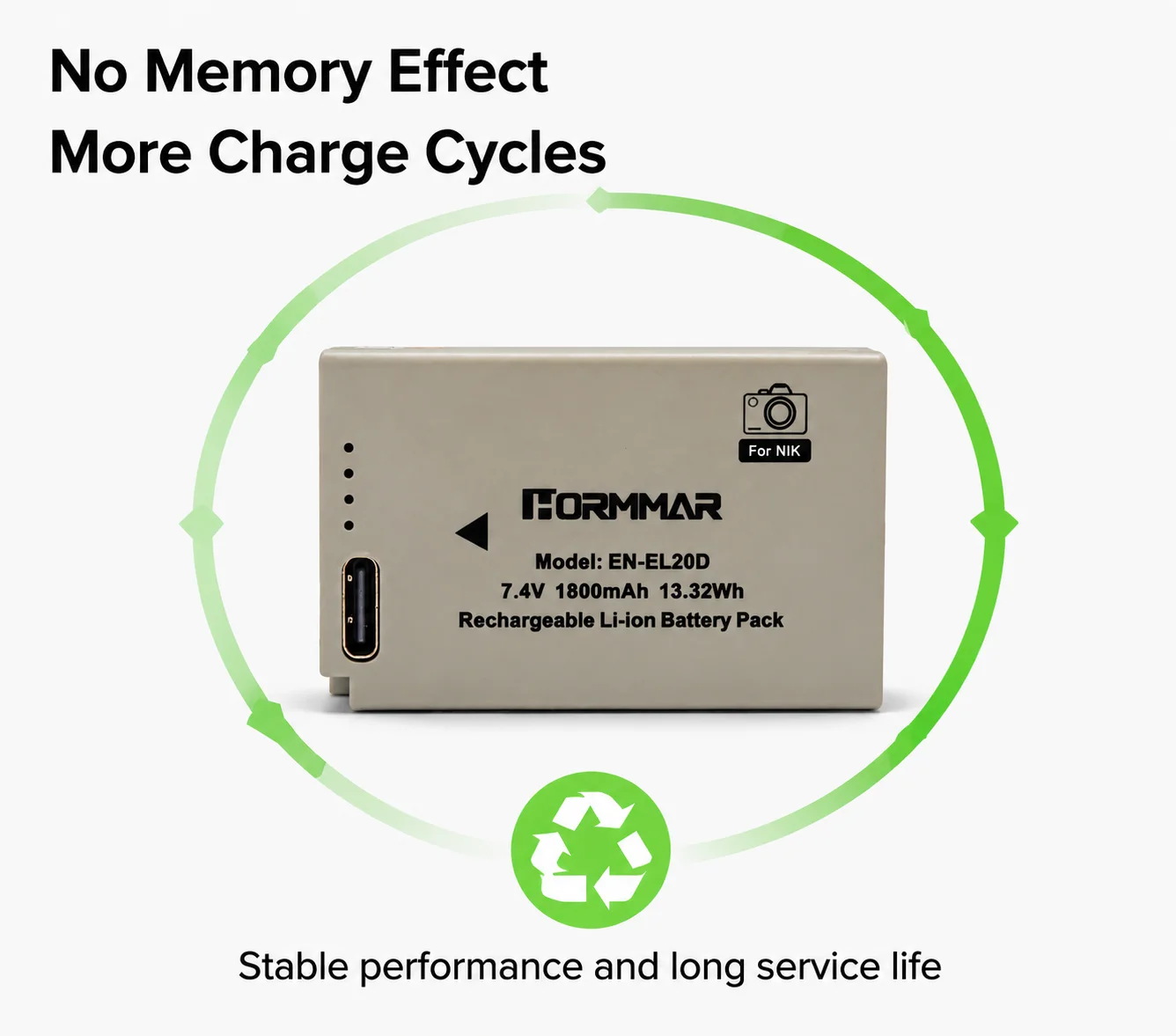 Аккумулятор EN-EL20 EN-EL20A 1800 мАч 7.4 В с зарядкой через USB Type-C, литий-ионный аккумулятор для Coolpix P1000 P950 Nikon 1 J1 J2 J3 AW1 (art.: 3920dcd3bd5c4) - 3920dcd3bd5c4
