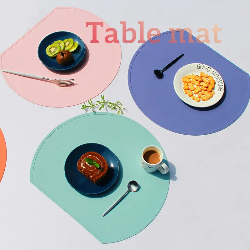 

Silicone Dining Table Mat Nordic Style Anti-Slip Placemat Waterproof Tablecloth Heat Insulation Table Pads Kitchen Decoration