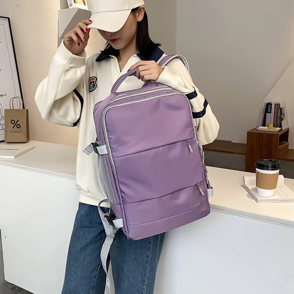 

Women Sports Backpack Purse Large Capacity Oxford Fitness Training Bag with Shoe Compartment Wear-resistant for Outdoor Football