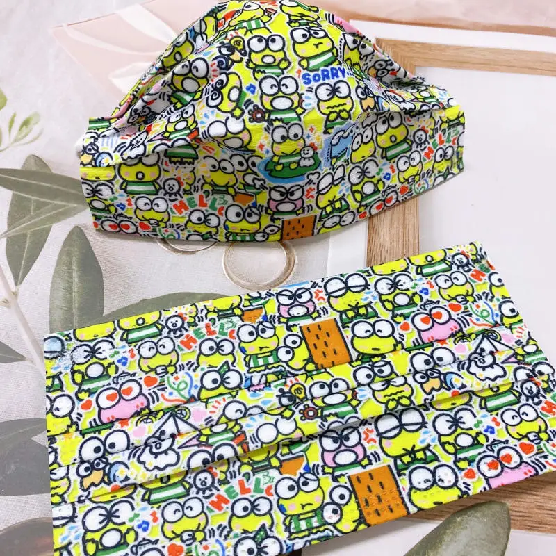 

50 шт. кавайная аниме мультяшная маска Keroppi Hasunoue маска одноразовая Защитная трехслойная маска для лица Пылезащитная маска подарок для мальчи...