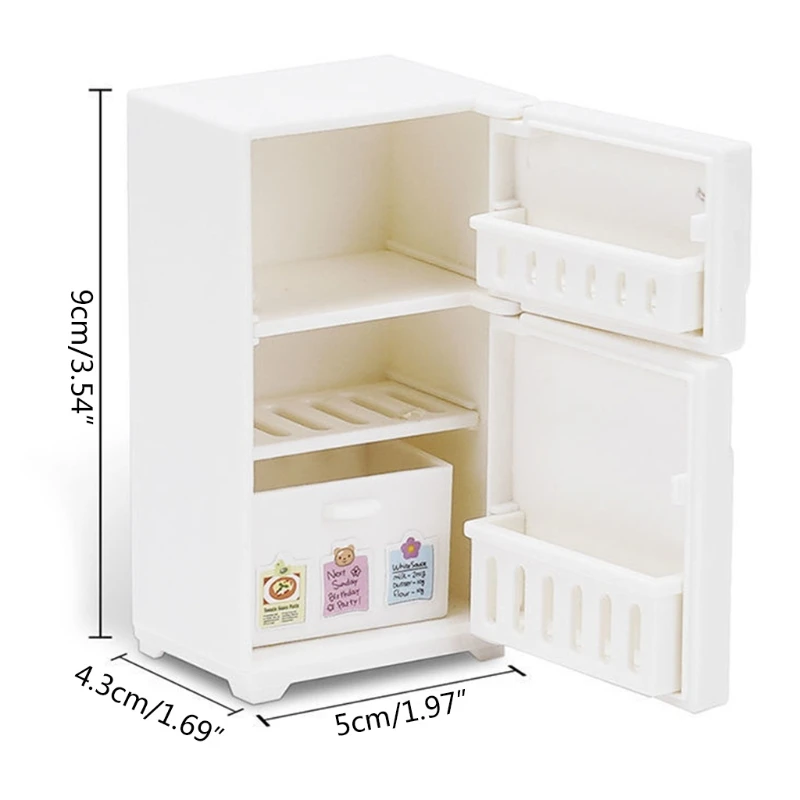 

GXMB 4in Model Freezer Realistic Dollhouse Refrigerator Miniature Fridge Preschool & Pretend Play Toy for Toddler Girl