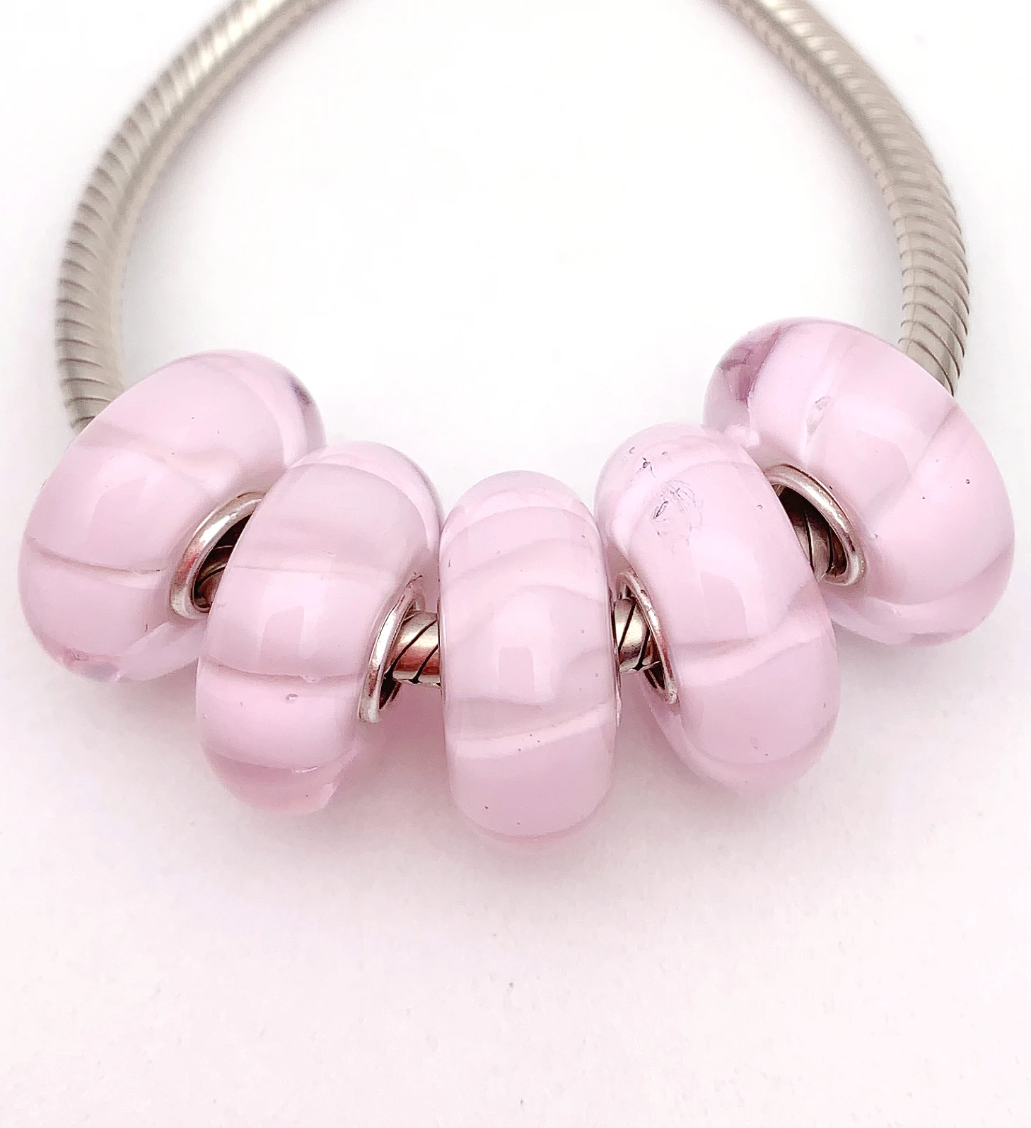 

YG312 5X 100% Authenticity S925 Sterling Silver Beads Murano Glassbeads NEW Fit European Charms Bracelet Diy Jewelry Lampwork