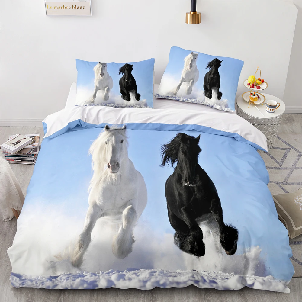 

Horse Bedding Set Single Twin Full Queen King Size Men/women Bed Set Aldult Kid Bedroom Duvetcover Sets 3D Print 033