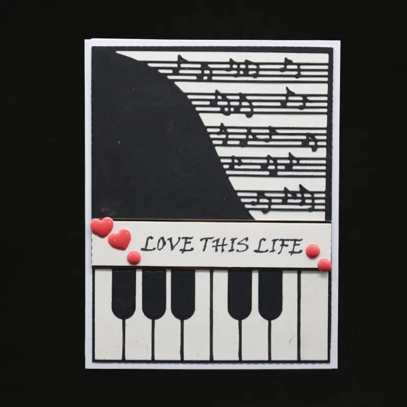 Фортепианный металлический штамп для резки трафарет DIY Скрапбукинг альбом