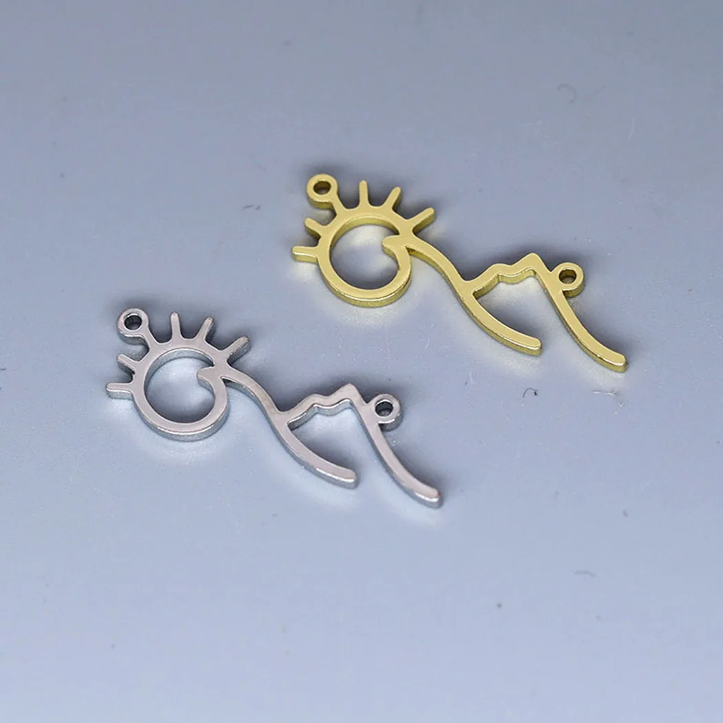 

5 шт./лот минималистичное ожерелье с подвеской в виде солнца и гор для женщин Подвеска из нержавеющей стали в виде солнца и восхода солнца юв...