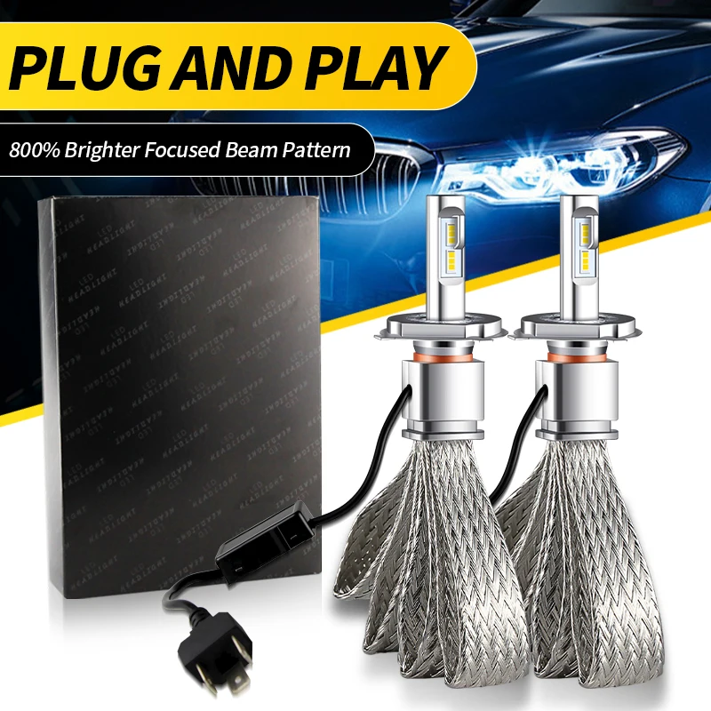 

Комплект Из 2 Светодиодных Ламп H4 HB2 Для Автомобильных Фар, 12В, 6000К, Белый Свет, Без Вентилятора