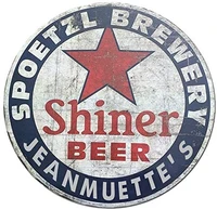 personalized shiner beer shiner texas vintage style round tin sign metal sign metal decor wall sign wall poster wall decor door