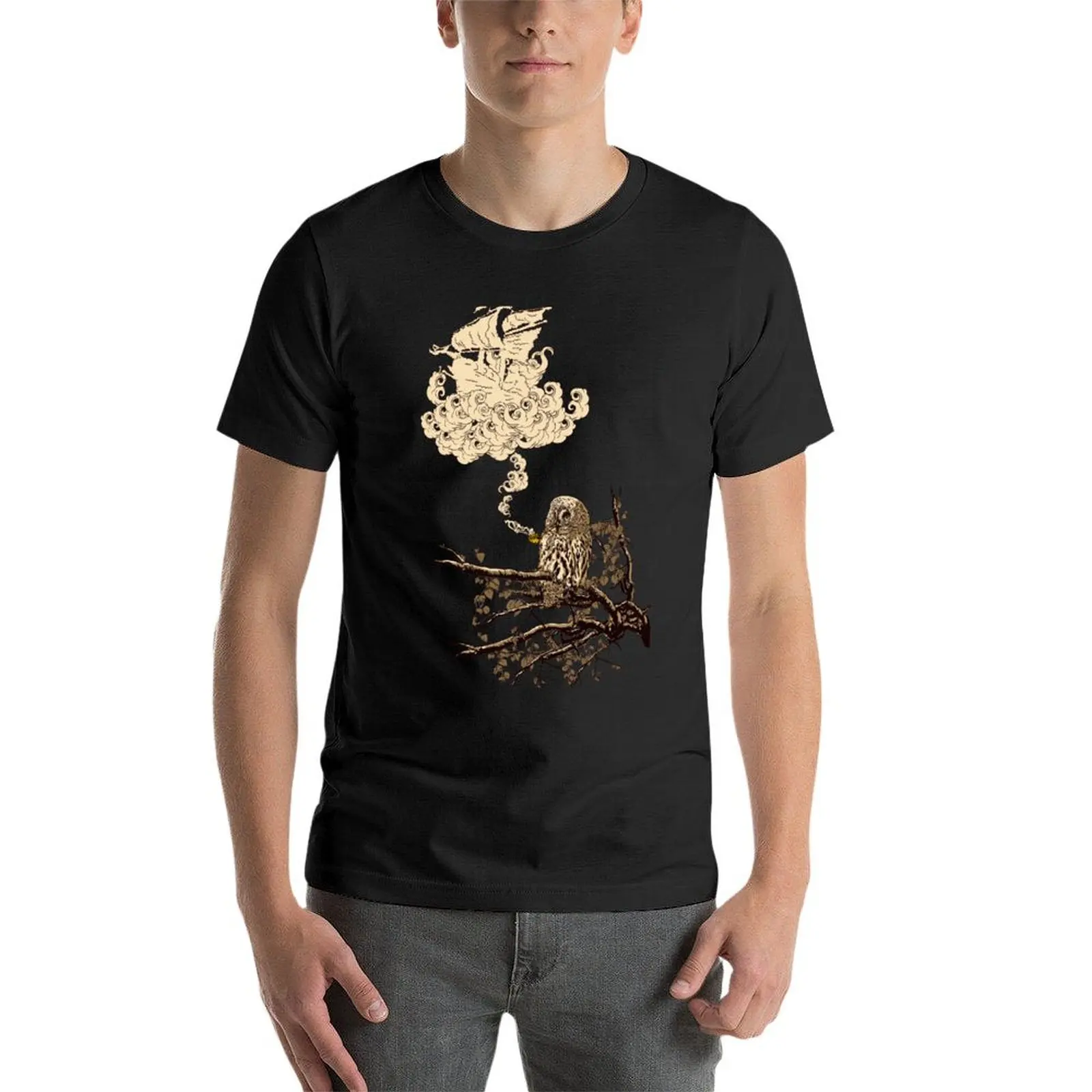 Вау это корабль! Футболка быстросохнущая Милая одежда черные мужские