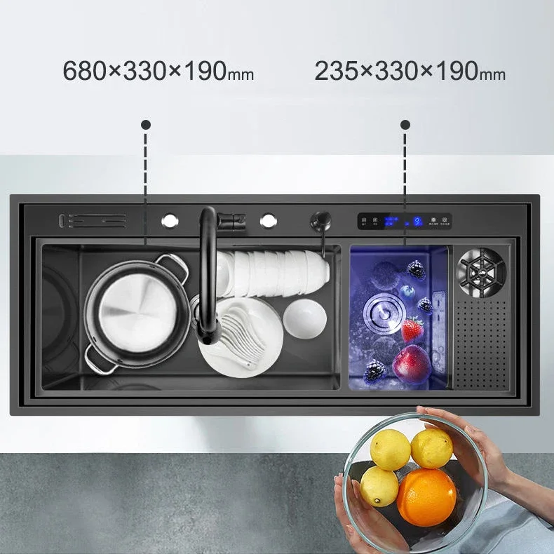 Кухонная Раковина с водопадом многофункциональный смеситель клавиша пианино