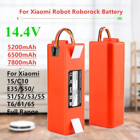 Запасная батарея для робота-пылесоса Xiaomi Roborock S50 S51 S55, 5200 мАч
