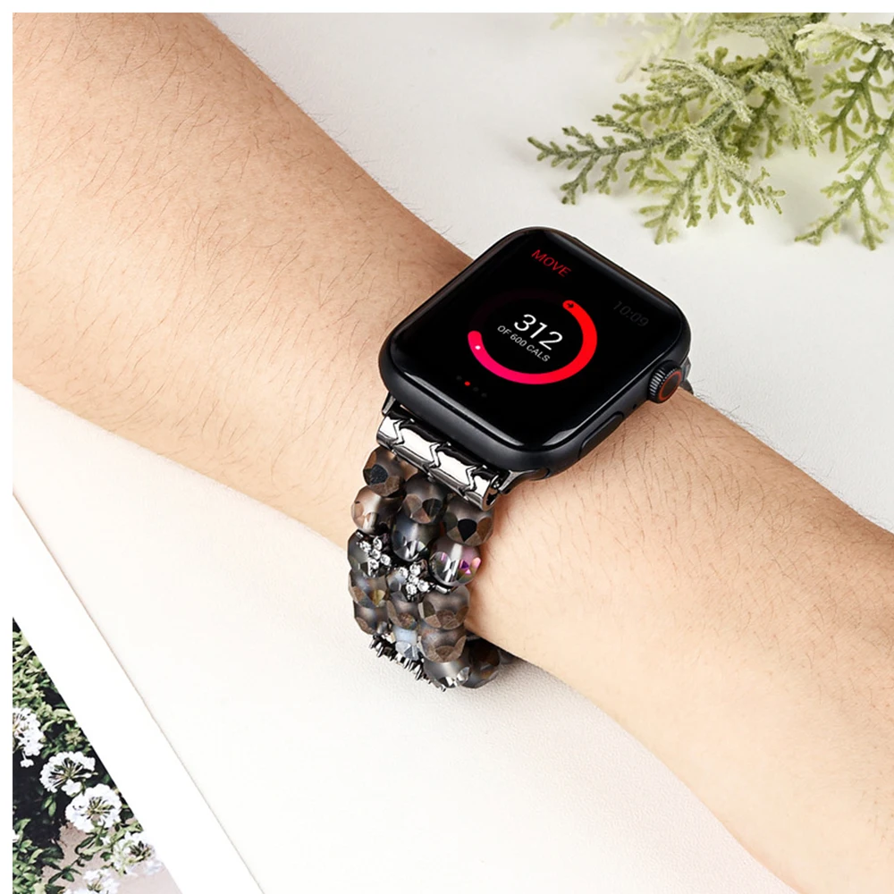 Jewelry strap for Apple watch band ornament bracelet chain for iwatch87654321SE Ultra Lightning bulb crystal 40 41mm 44 45women