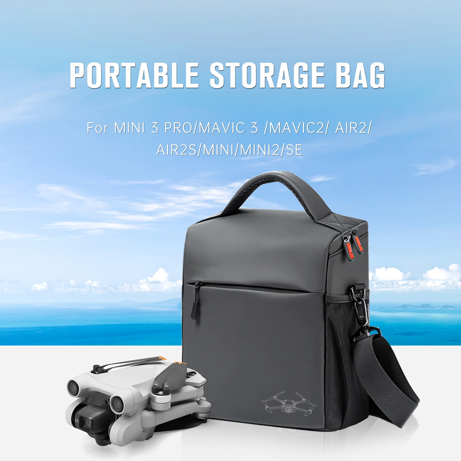 

Waterproof Portable Anti Fall Drone Body Remote Control Accessories Storage Handbags Shoulder Carrying Case for DJI Mini 3 Pro