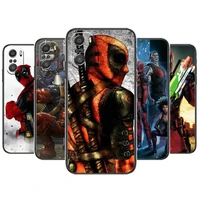 marvel deadpool heroes for xiaomi redmi note 10s 10 9t 9s 9 8t 8 7s 7 6 5a 5 pro max soft black phone case