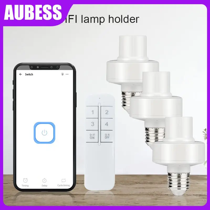 

E27 E26 Smart Lamp Holder Hands-free Voice Control Light Bulb Wifi Smart Light Bulb Adapter Wireless Smart Home 90-250v