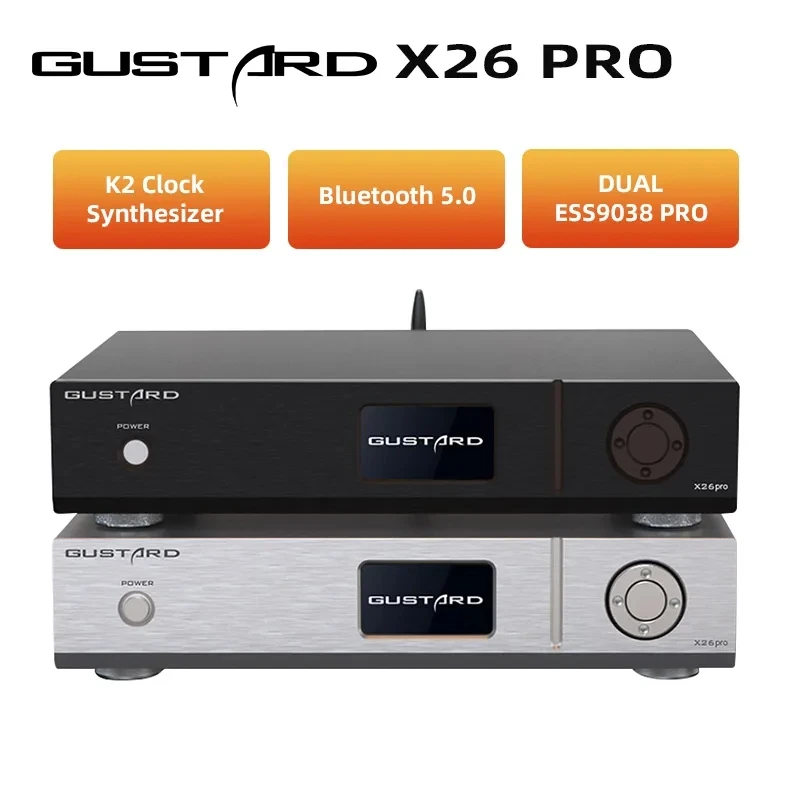 Gustard DAC-X26PRO MQA DAC ESS9038 PRO * 2 Bluetooth 5,0 K2 синтезатор часов X26 PRO DSD512 PCM768KHz декодер