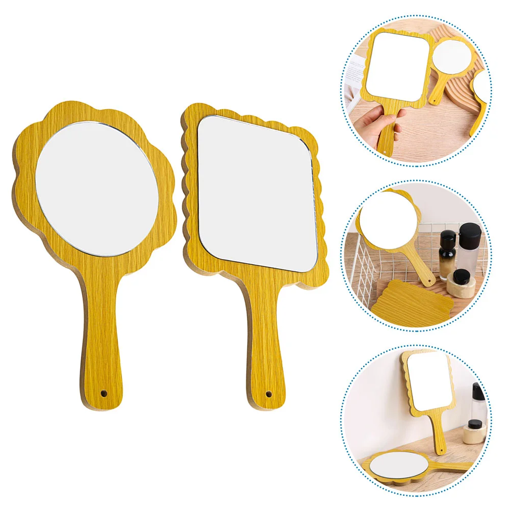 

Mirror Makeup Hand Mirrors Handheld Round Decorative Dressing Portable Kids Desktop Tabletop Table Vanity Travel Square Stand Up