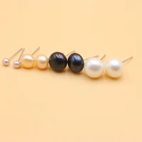 zfsilver different color natural freshwater pearl earrings silver 925 for women unusual match all party jewelry gifts wholesale