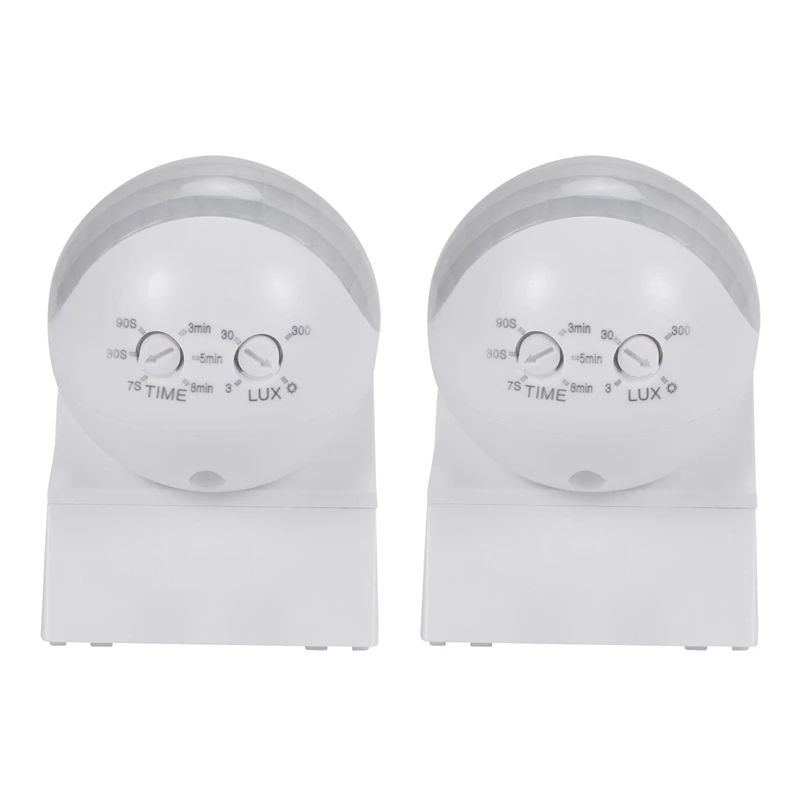 

2X Ac110v-240V 180 Degree Outdoor Ip44 Security Pir Infrared Motion Sensor Switch Detector Movement Switch Max 30M