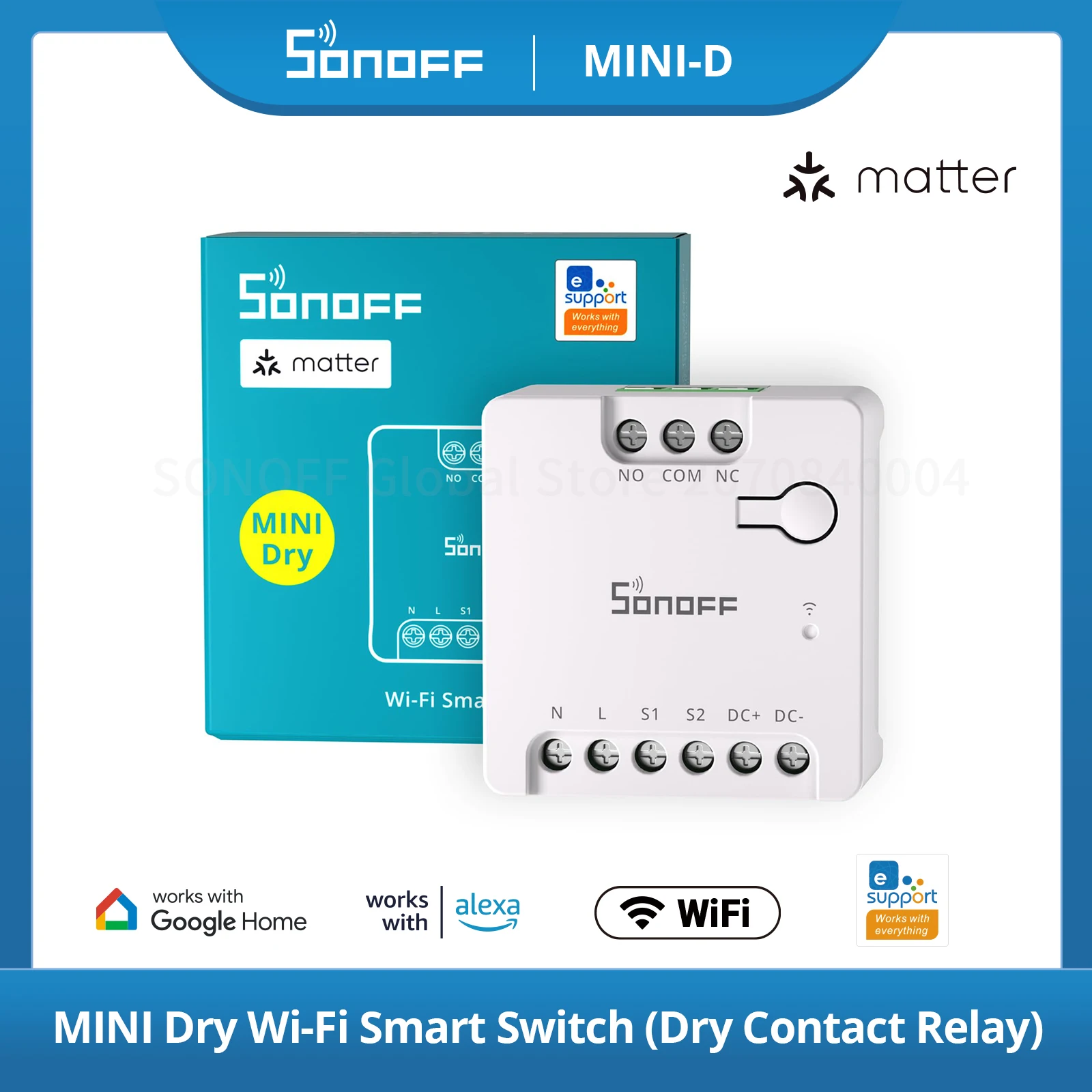 Двигатель постоянного тока SONOFF MINI-D MINI Dry Wi-Fi Matter Smart Switch Contact Relay