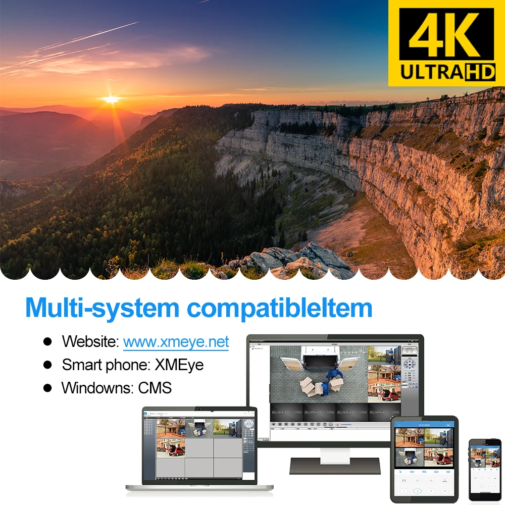 Видеорегистратор H.265 10CH 16CH 32CH For 8MP 4K IP-камера с поддержкой распознавания лиц людей