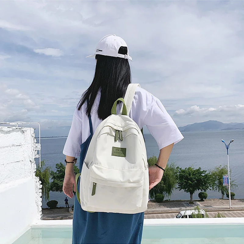 

TRAVEASY 2022 Large Capacity Nylon Waterproof Women Backpack for Junior High School Students Female Schoolbag Travel Bag Simple