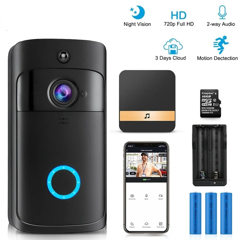 

Smart Doorbell Wireless Wifi Camera Call Intercom Video-eye for Apartments Doorbell Ring for Phone Home Security Cameras Best