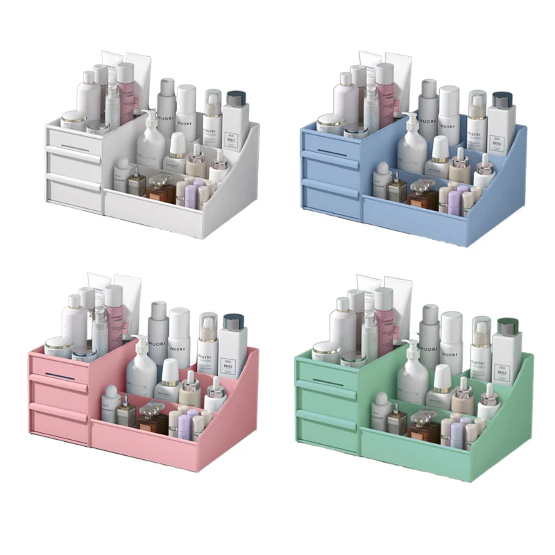 

HuiOu Makeup Organizer With Drawers Multilayer 4 Compartments Jewelry Box Organizer For Cosmetics Organizer Storage For Bathroom